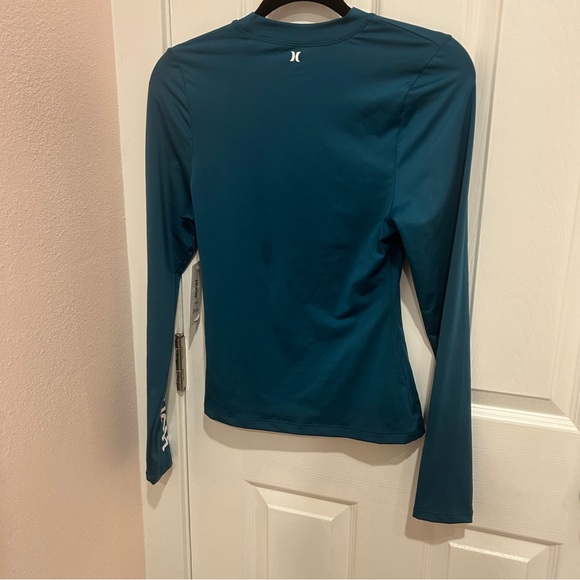Hurley teal long sleeve rashgaurd sun protection top - Picture 2 of 6